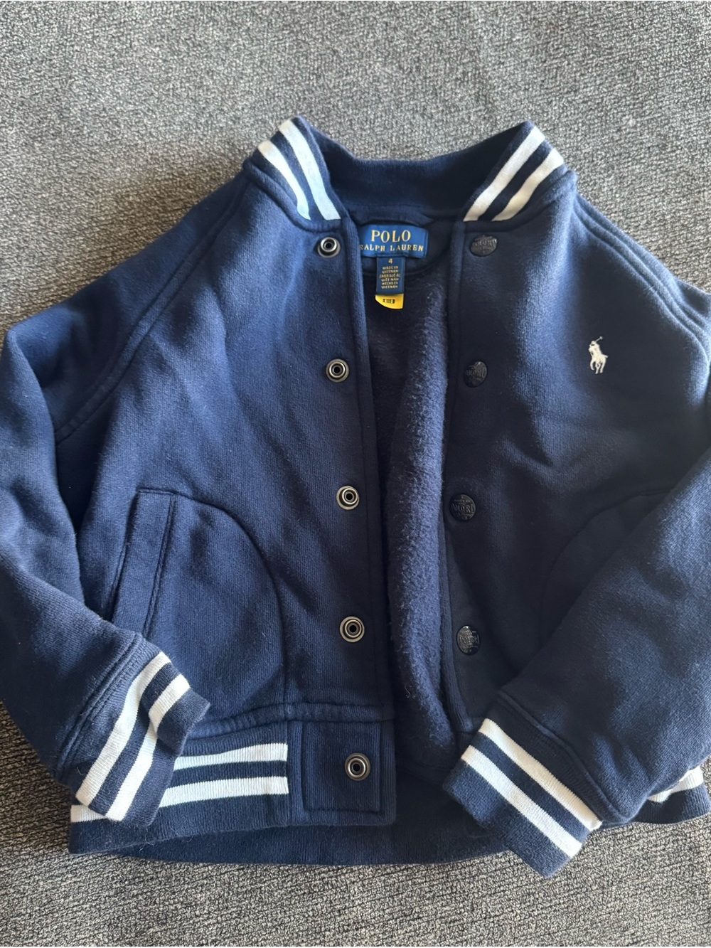 Polo by Ralph Lauren Navy and White Kids' Bomber Jacket